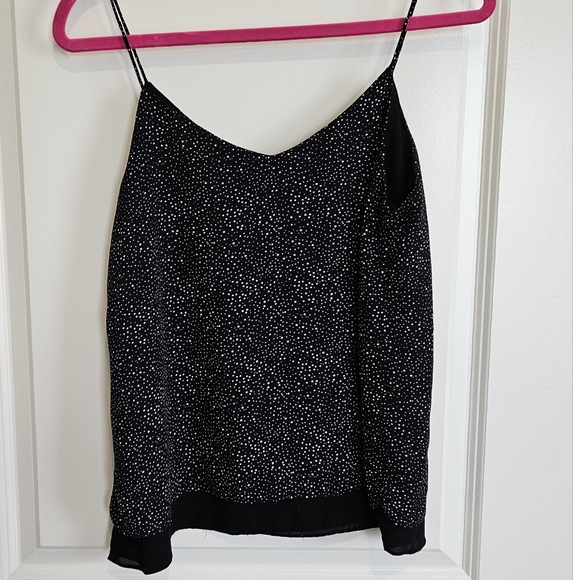 Paper Crane Black White Spotted Cami Blouse Women's Size Medium - Picture 6 of 8